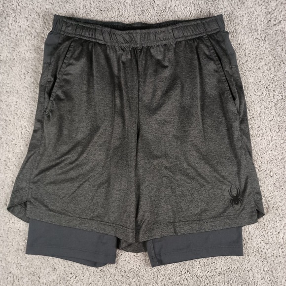 Spyder Other - Spyder Small Mens Grey 2-in-1 Compression Liner Active Training Shorts SPM539R